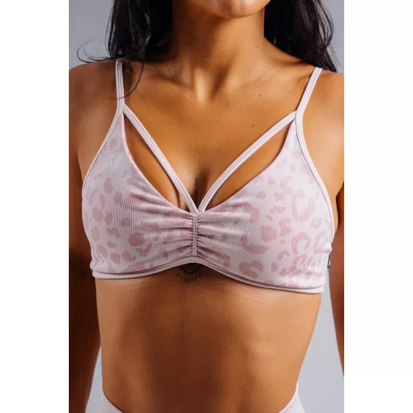  Sutien sport cu suport mediu cu imprimeu leopard NEBBIA PRIMAL 854 LEOPARD ROZ 