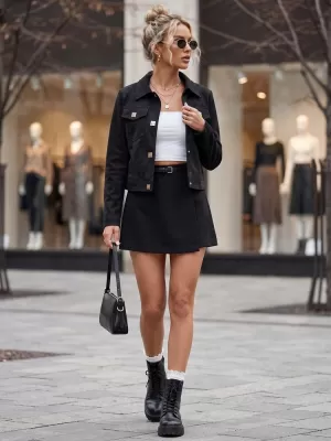 Geaca de dama DSTREET TY5880 NEGRU