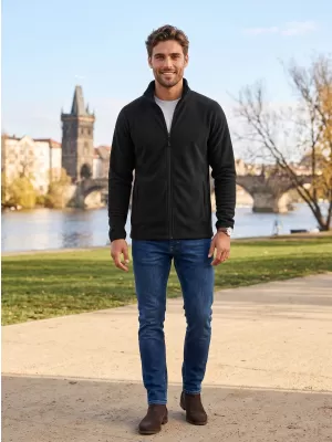 Hanorac pentru bărbați din fleece ALPINE PRO SIUS 4 NEGRU
