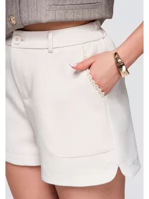 Pantaloni scurți de damă OMBRE OW-ST-E0009 BEJ