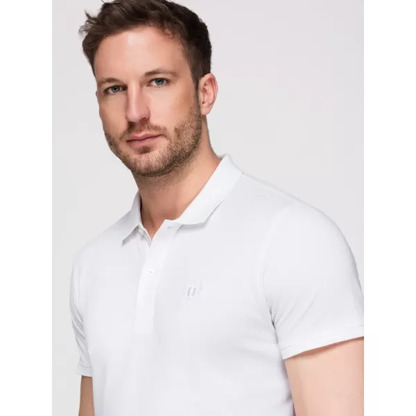  Tricou pentru bărbați cu guler OMBRE OM-POBS-0171 NEGRU/BLEUMARIN/ALB 