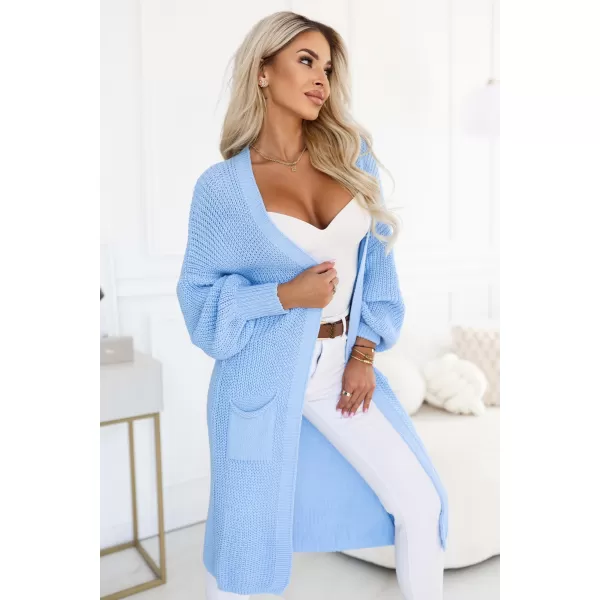  Cardigan de damă NUMOCO 627-3 ALBASTRU DESCHIS 