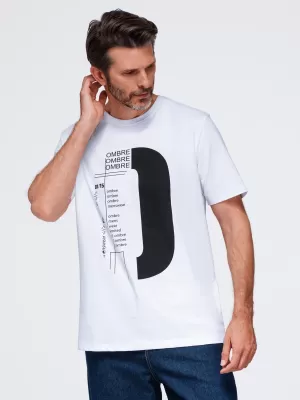 Tricou pentru bărbați OMBRE OM-TSPT-0299 ALB