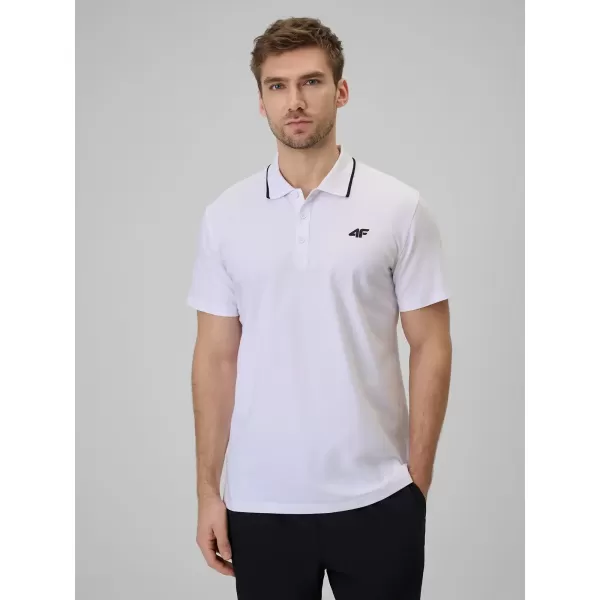  Tricou pentru bărbați cu guler 4F WMM00TPTSM0773 ALB 