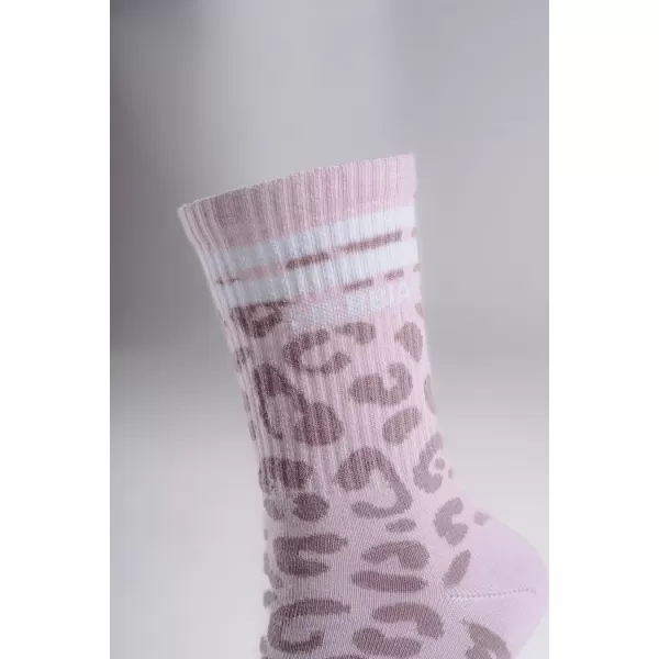  Șosete crew cu imprimeu leopard NEBBIA PRIMAL 106 LEOPARD ROZ 