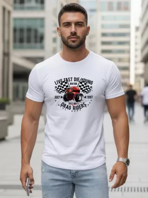 Tricou pentru bărbați DSTREET NX5087R-WH ALB