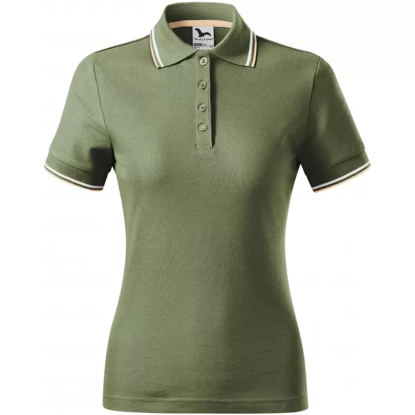  Tricou de damă cu guler MALFINI FOCUS 233 KAKI 
