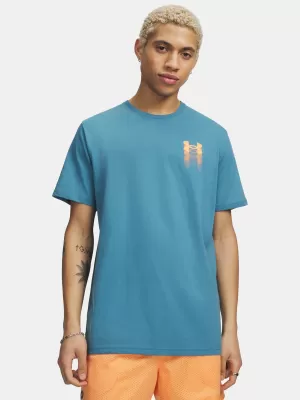 Tricou pentru bărbați UNDER ARMOUR M BLUR LOGO SS 6009245-466 ALBASTRU