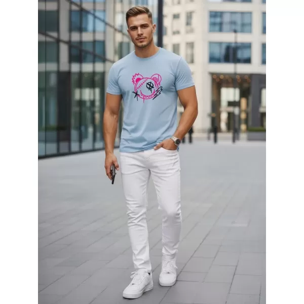  Tricou pentru bărbați DSTREET NX0136R-SK ALBASTRU DESCHIS 