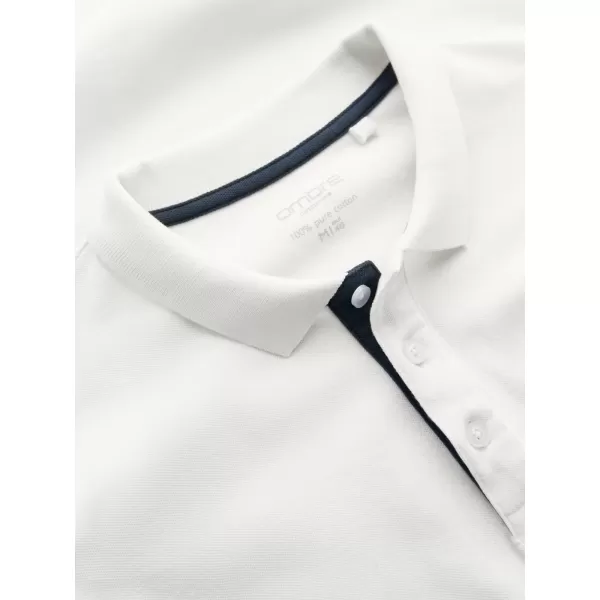  Tricou pentru bărbați cu guler OMBRE OM-POSS-0170 ALB 