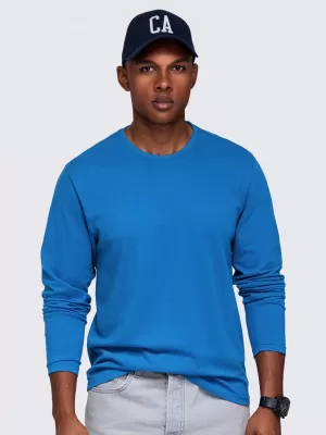 Tricou pentru bărbați OMBRE OM-LSBL-0142 ALBASTRU