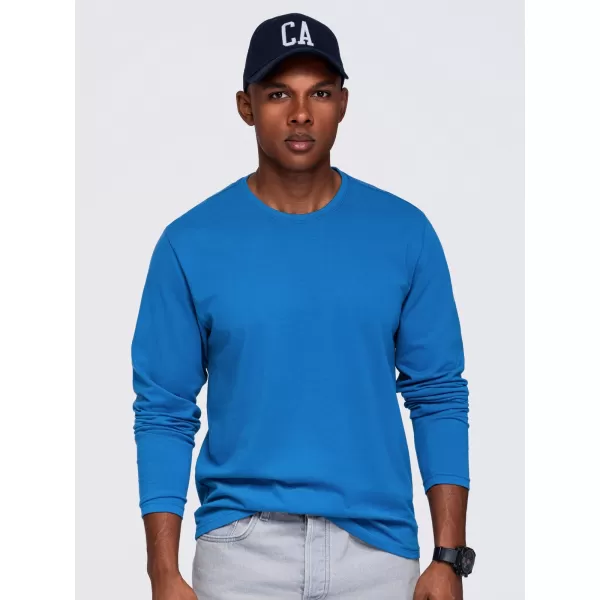  Tricou pentru bărbați OMBRE OM-LSBL-0142 ALBASTRU 