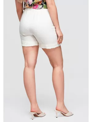 Pantaloni scurți de damă OMBRE OW-ST-E0006 ECRU