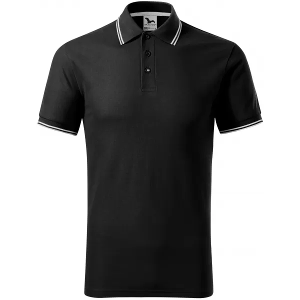  Tricou pentru bărbați cu guler MALFINI FOCUS 232 NEGRU 
