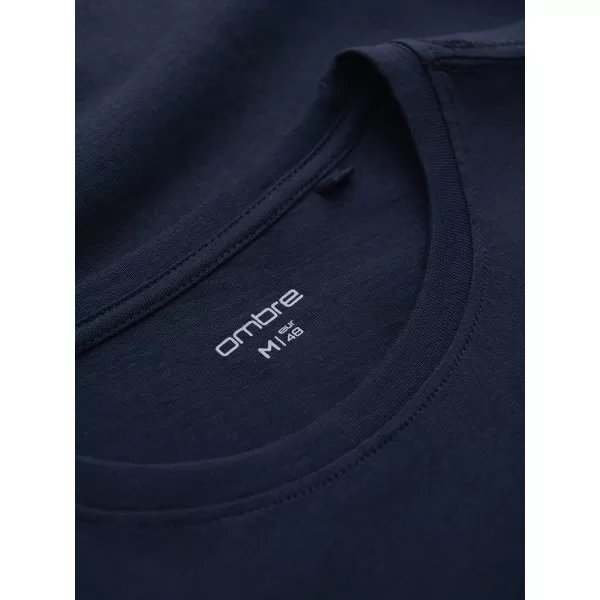  Tricou pentru bărbați OMBRE OM-TSPT-0269 ALBASTRU MARIN 