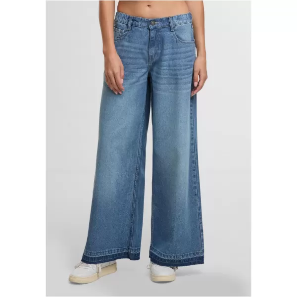  Pantaloni de dama URBAN CLASSICS TB7712 ALBASTRU MEDIU PROFUND SPĂLAT 