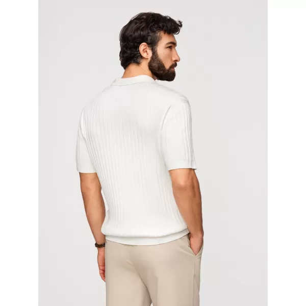  Tricou pentru bărbați cu guler OMBRE OM-POSS-0169 ALB SPART 