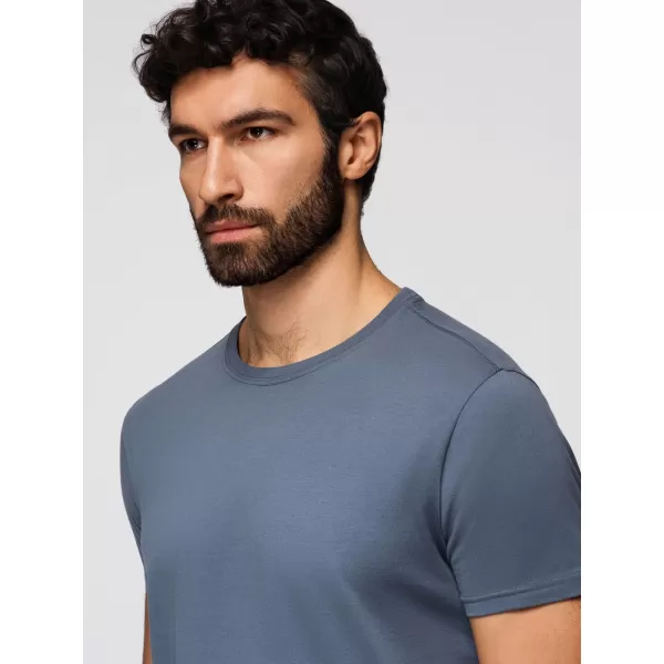  Tricou pentru bărbați OMBRE OM-TSBS-0268 DENIM ALB/GRAFIT/ALBASTRU 