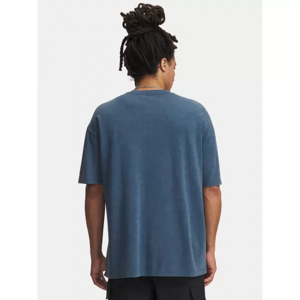  Tricou pentru bărbați UNDER ARMOUR UA M HW OS LOGO WASH SS 1389147-498 ALBASTRU 