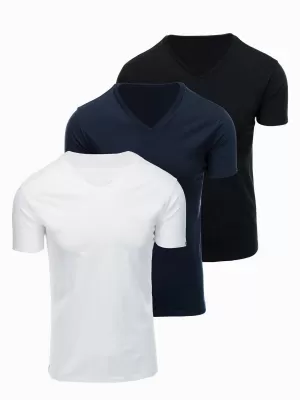 Tricou pentru bărbați OMBRE OM-TSBS-0281 NEGRU/ALB/ALBASTRU