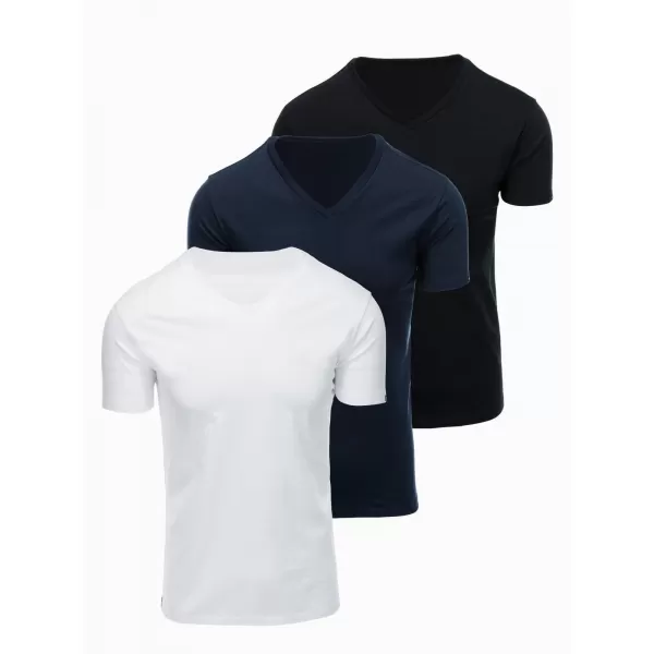  Tricou pentru bărbați OMBRE OM-TSBS-0281 NEGRU/ALB/ALBASTRU 