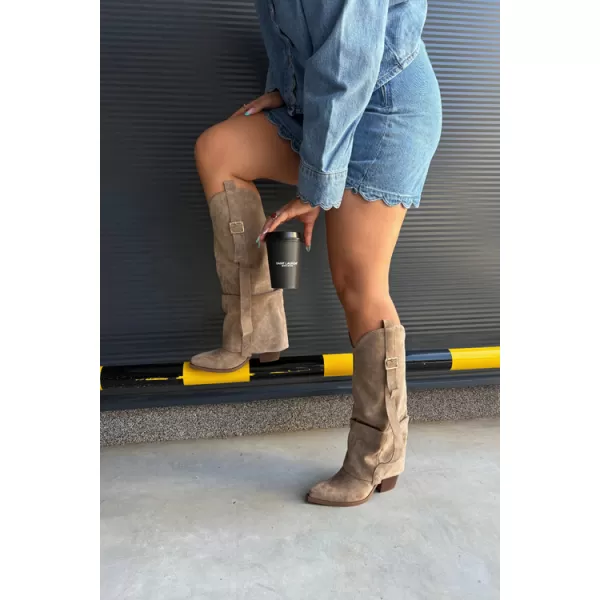  Cizme de dama BOTO 7699A KAKI 