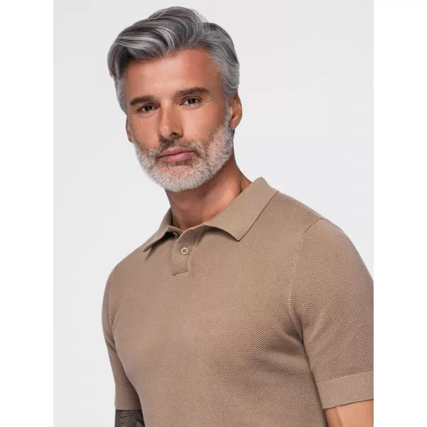  Tricou polo pentru bărbați OMBRE OM-POSS-0178 MARO DESCHIS 