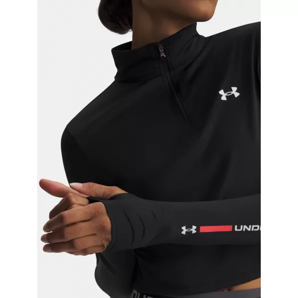  Tricou pentru femei UNDER ARMOUR TECH BRANDED 1/2 ZIP 6009988-001 NEGRU 