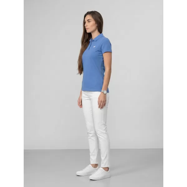  Tricou de damă cu guler 4F WMM00TPTSF0768 DENIM 