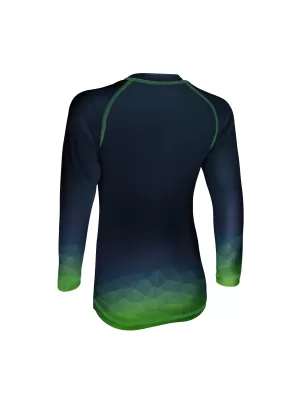Tricou funcțional pentru copii cu mâneci lungi WAMU MOZAIKA VERDE ÎNCHIS