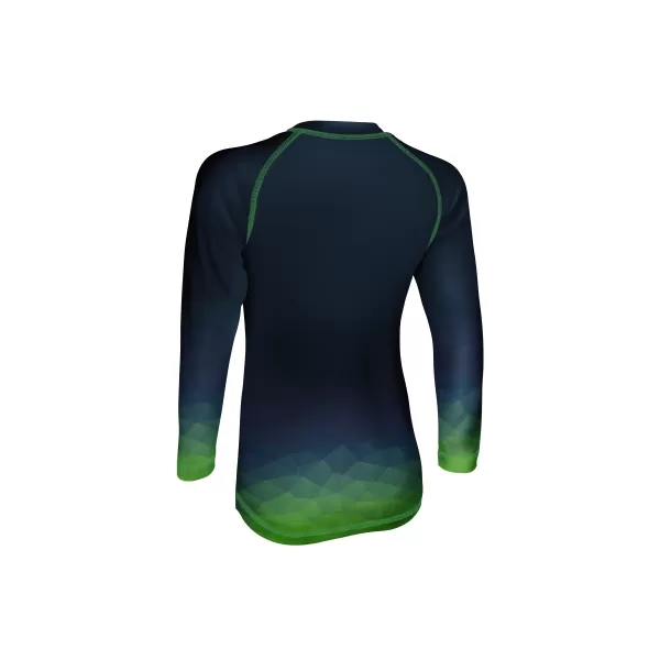  Tricou funcțional pentru copii cu mâneci lungi WAMU MOZAIKA VERDE ÎNCHIS 