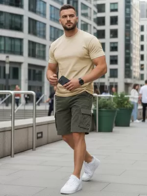Tricou pentru bărbați DSTREET RX5676 BEJ