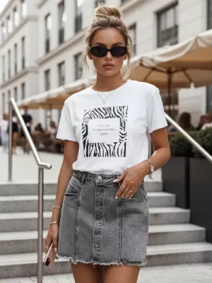 Tricou pentru femei DSTREET RY2499 ALB