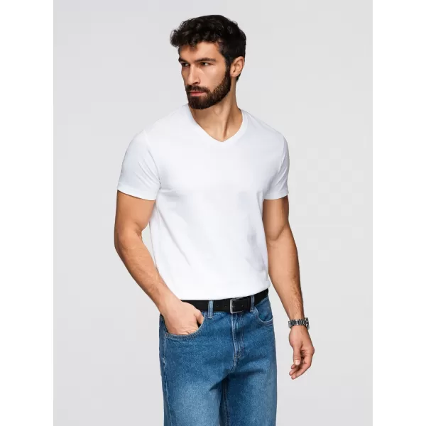  Tricou pentru bărbați OMBRE OM-TSBS-0281 ALB/NISIP/MARIN 