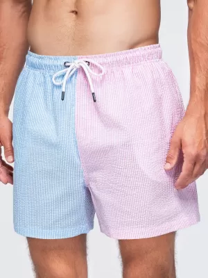 Pantaloni scurți pentru bărbați OMBRE OM-SRSS-0215 ALBASTRU SI ROZ