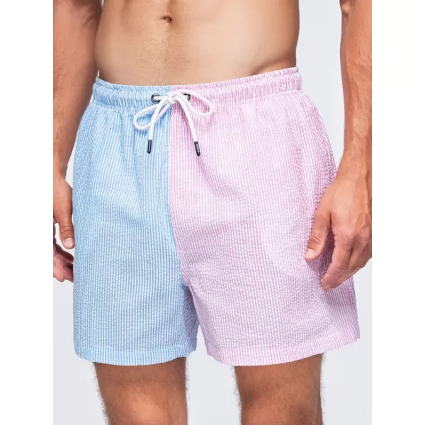  Pantaloni scurți pentru bărbați OMBRE OM-SRSS-0215 ALBASTRU SI ROZ 