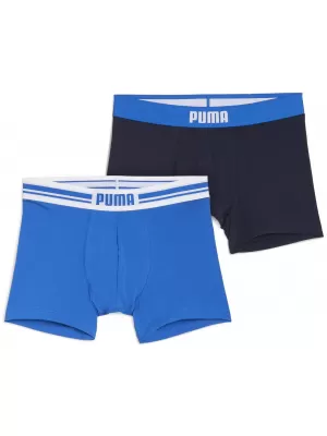 Boxeri pentru bărbați PUMA MEN EVERYDAY PLACED LOGO BOXER 2P 93847603 COMBINAȚIE ALBASTRĂ