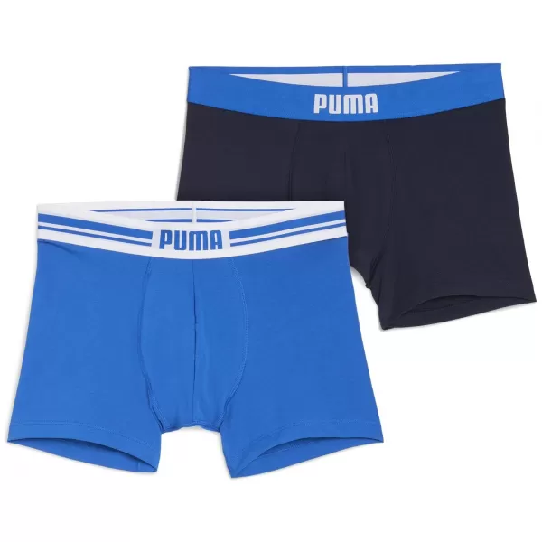  Boxeri pentru bărbați PUMA MEN EVERYDAY PLACED LOGO BOXER 2P 93847603 COMBINAȚIE ALBASTRĂ 