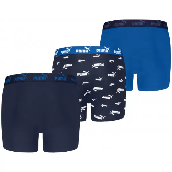  Boxeri pentru copii PUMA ELEMENTS BOYS LOGO PRINT BOXERS 3P 93896805 COMBINAȚIE ALBASTRĂ 