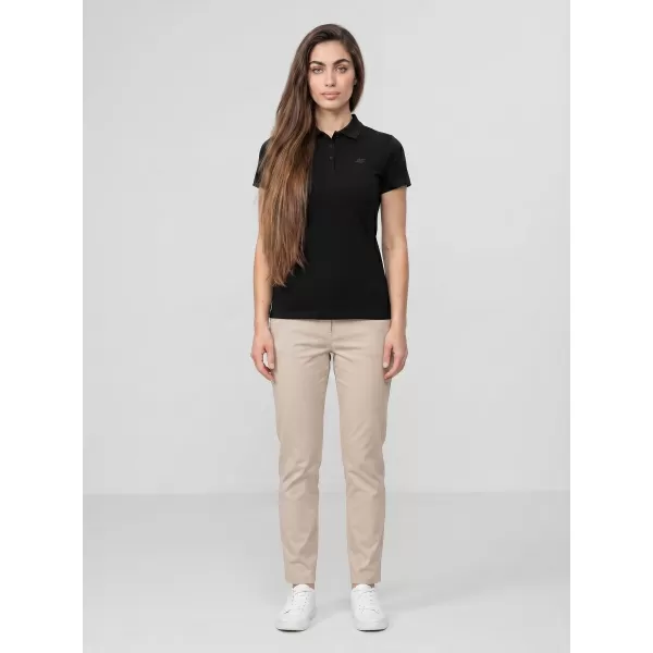  Tricou de damă cu guler 4F WMM00TPTSF0768 NEGRU ADÂNC 