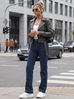 Pantaloni de dama DSTREET UY3099 ALBASTRU MARIN