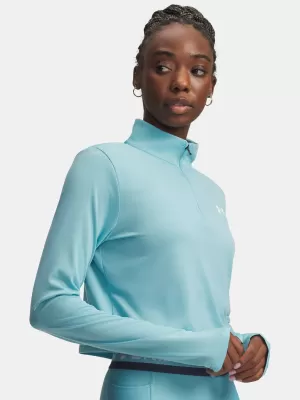 Tricou pentru femei UNDER ARMOUR TECH BRANDED 1/2 ZIP 6009988-425 ALBASTRU