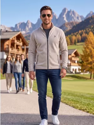 Hanorac pentru bărbați din fleece ALTISPORT ALM002852 EVIDENȚIERI ARGINTII