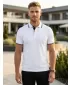 Tricou pentru bărbați cu guler MALFINI FOCUS 232 ALB