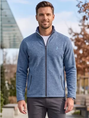 Hanorac pentru bărbați din fleece ALTISPORT ALM002852 EVIDENȚIERI DE DENIM ÎNCHIS LA CULOARE