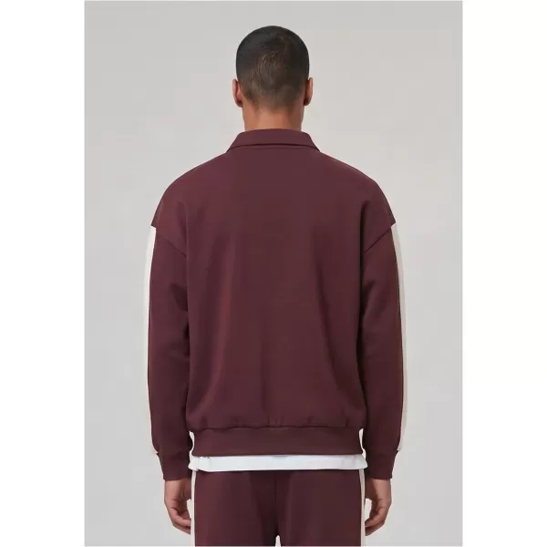  Tricou pentru bărbați cu guler URBAN CLASSICS TB8595-01151 CIREAȘĂ 
