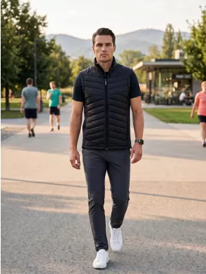 Vestă hibridă pentru bărbați MALFINI PREMIUM CROSS 557 NEGRU