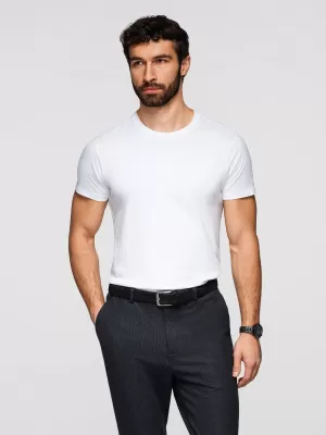 Tricou pentru bărbați OMBRE OM-TSBS-0268 ALB