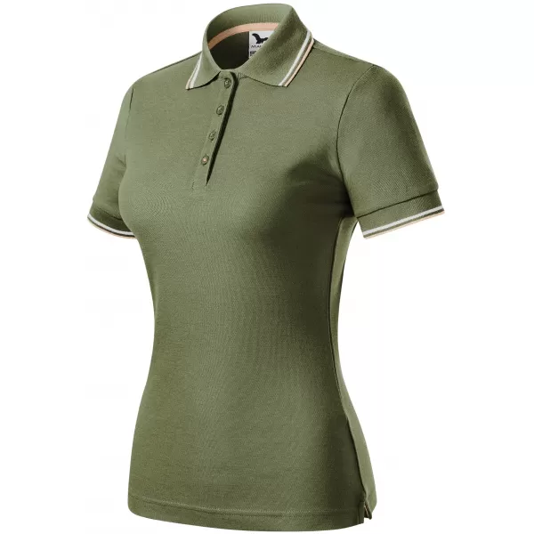  Tricou de damă cu guler MALFINI FOCUS 233 KAKI 