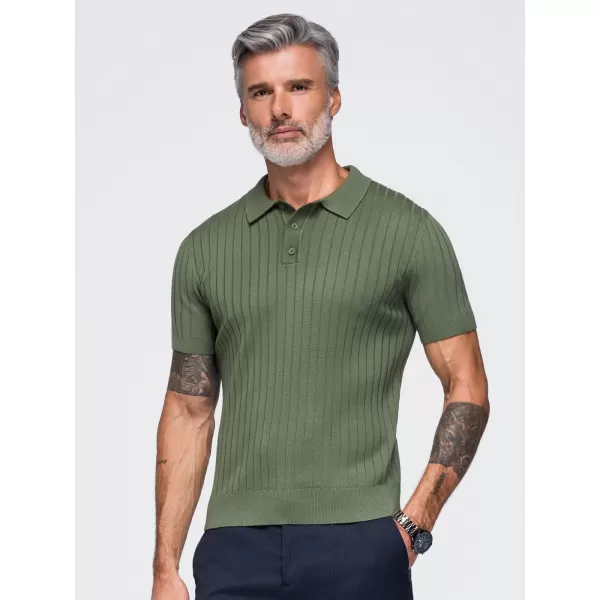  Tricou polo pentru bărbați OMBRE OM-POSS-0180 MĂSLINE 